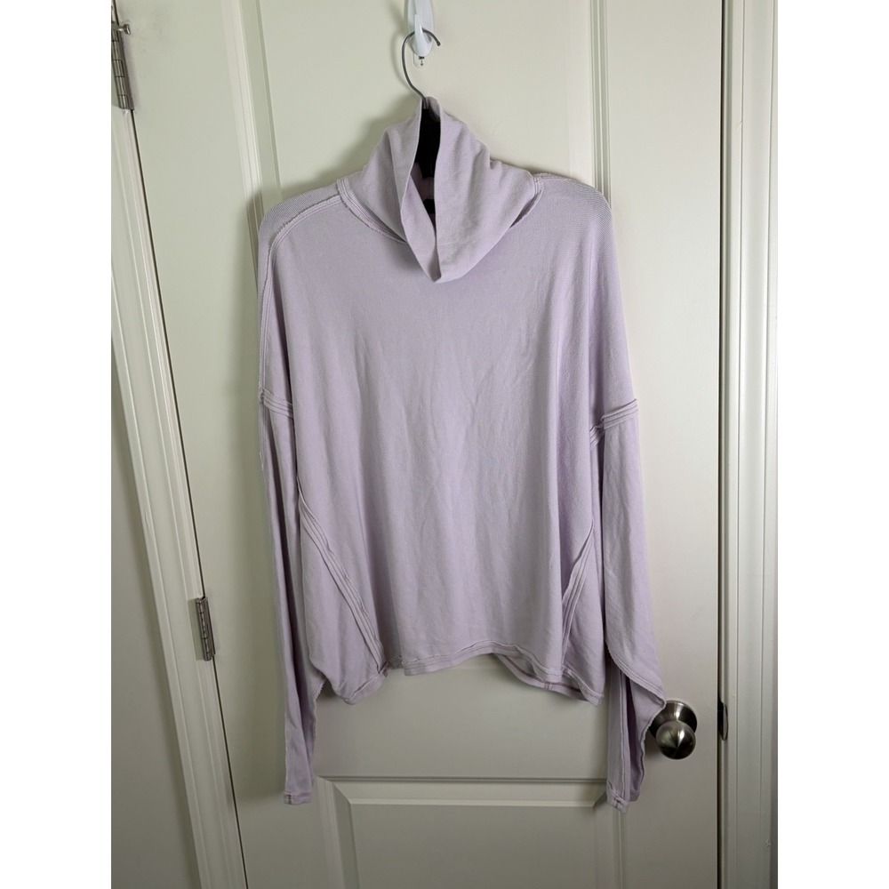 We The Free Free People Lavender Thermal Turtleneck Oversized Top Purple Size Sm